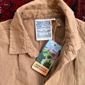 Jungmaven NWT button up short sleeve rugged shirt Coyote w/pocket